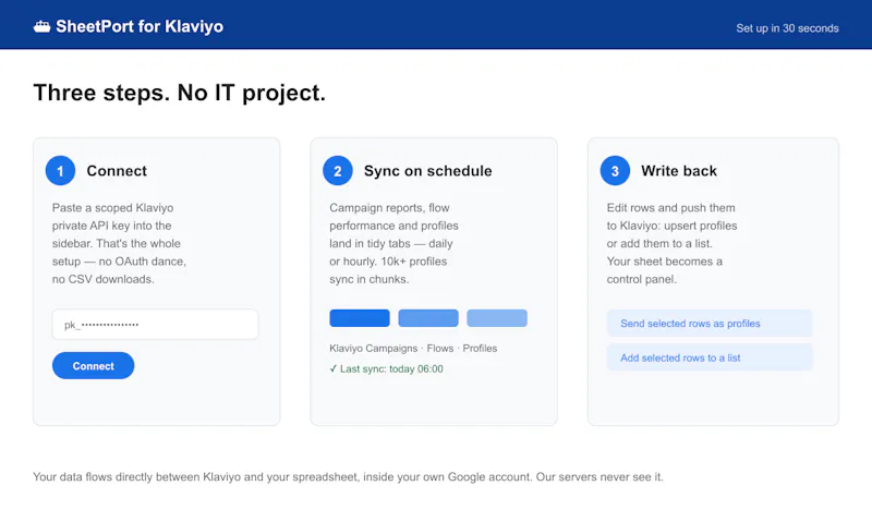 SheetPort for Klaviyo screenshot 3