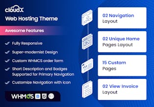 CloudX WHMCS Theme gallery image