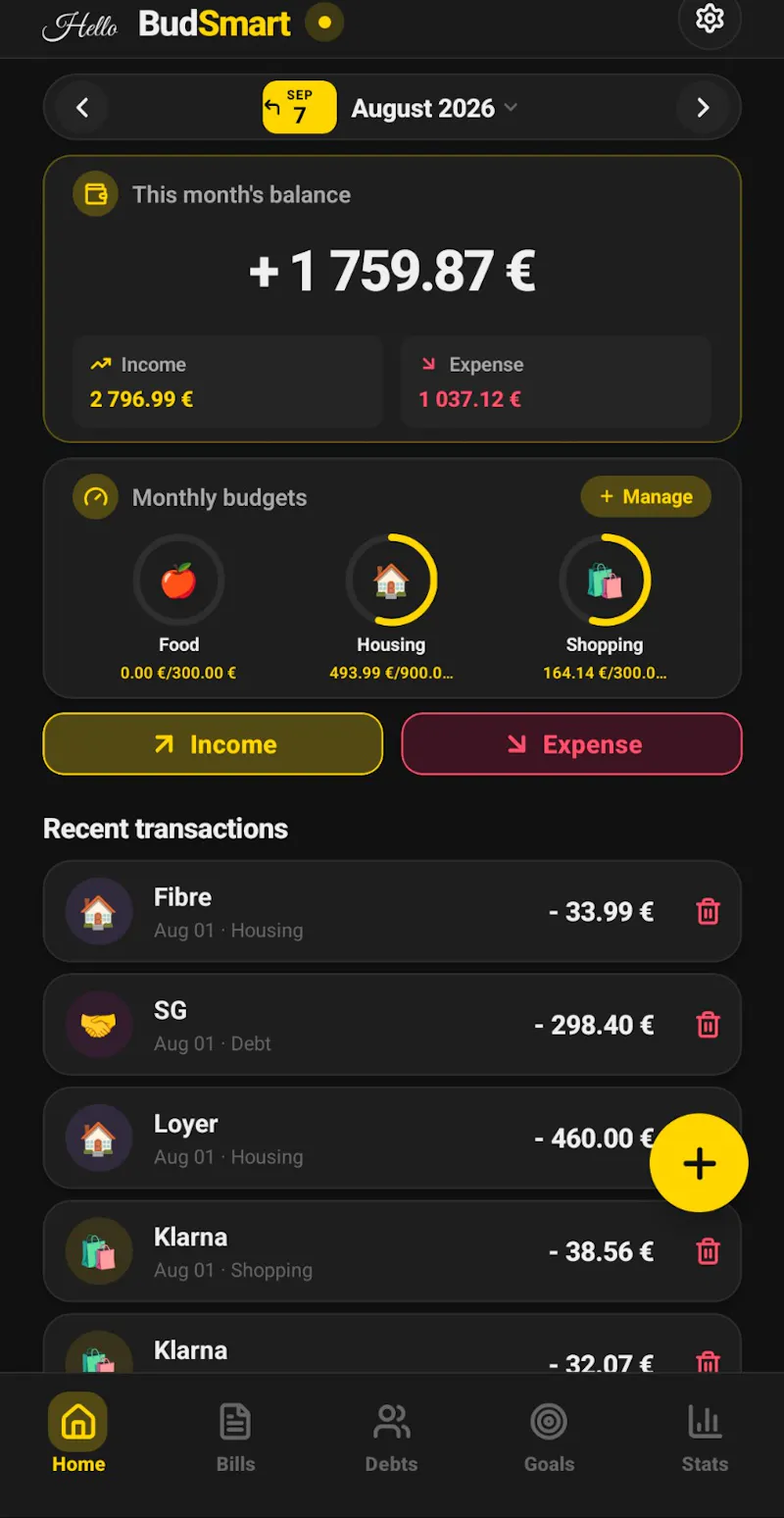 First BudSmart launch screenshot 1