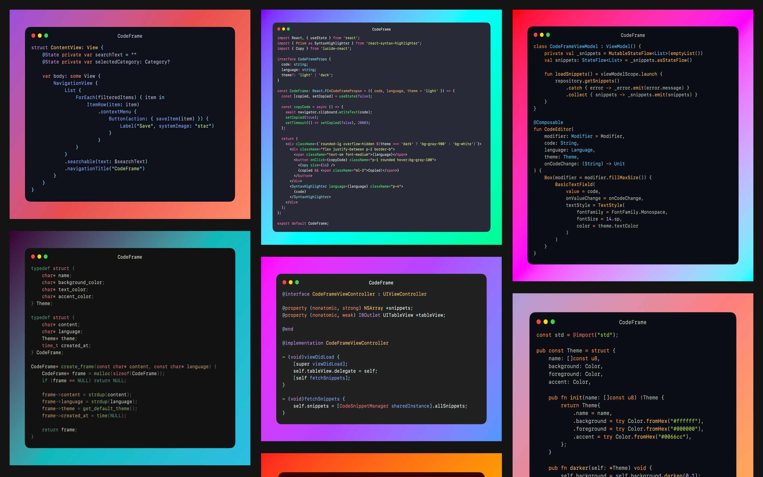 CodeFrame - Convertir el código en hermosas imágenes media 2