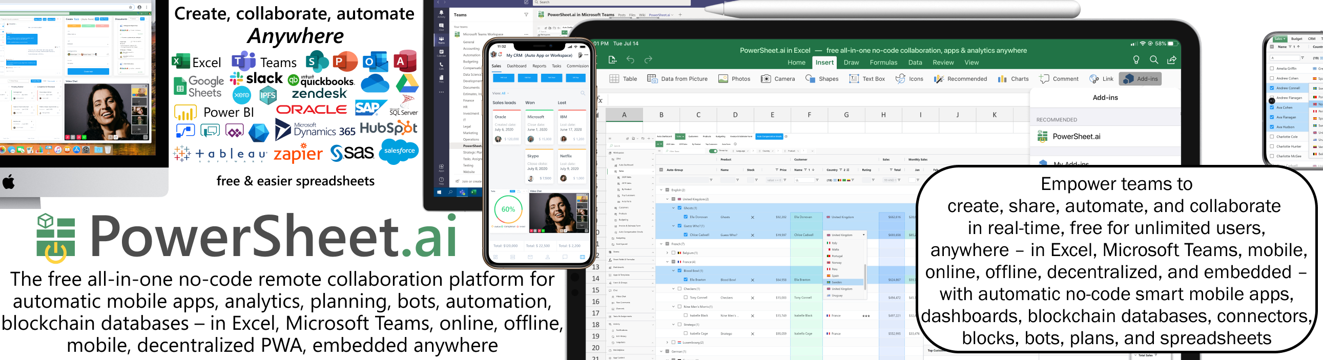 PowerSheet.ai Free No-Code Collab & Apps gallery image