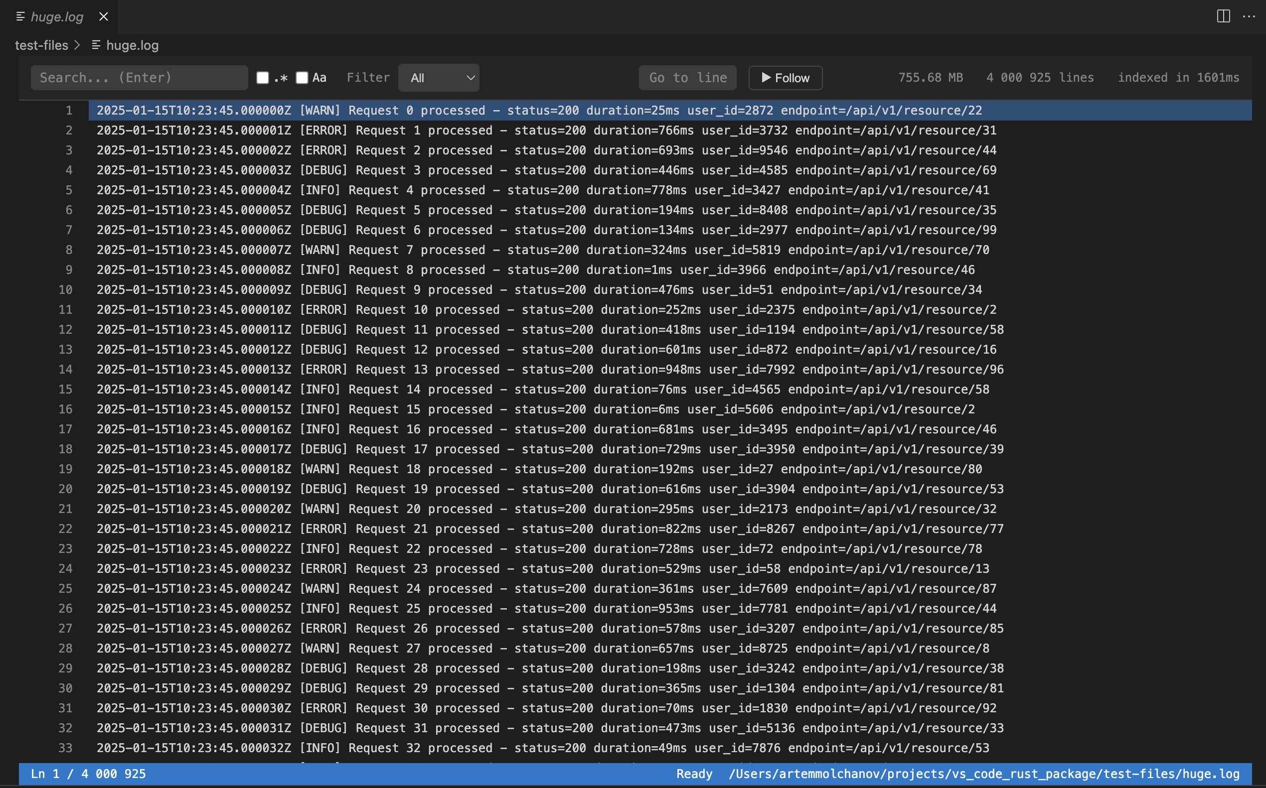 Log Analyzer Pro - Main product screenshot demonstrating key features and user interface