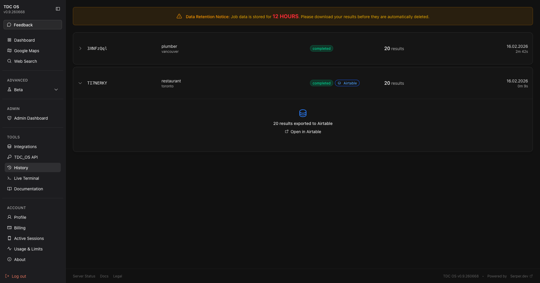 TDC OS - Screenshot 5 showing product features and functionality