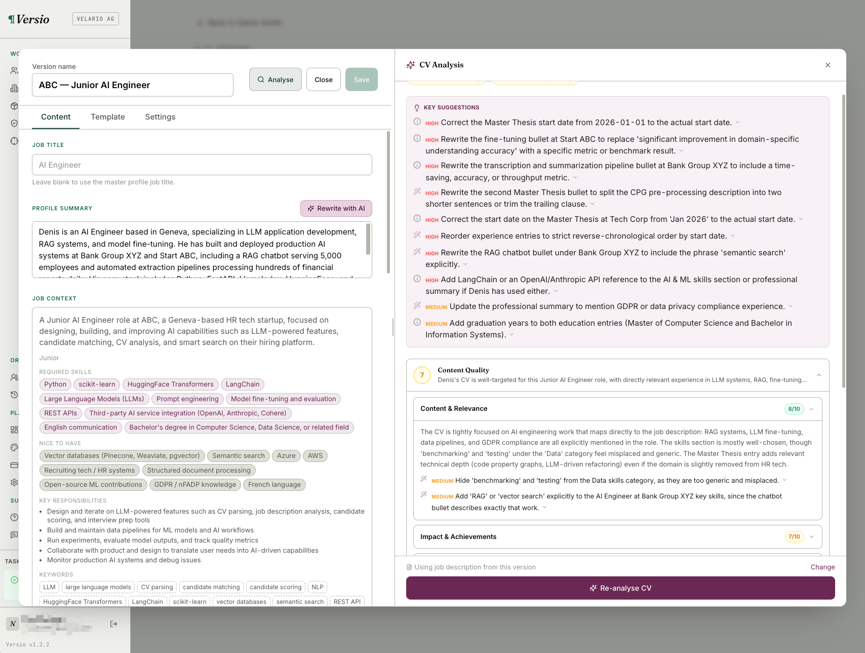 Versio CV App gallery image