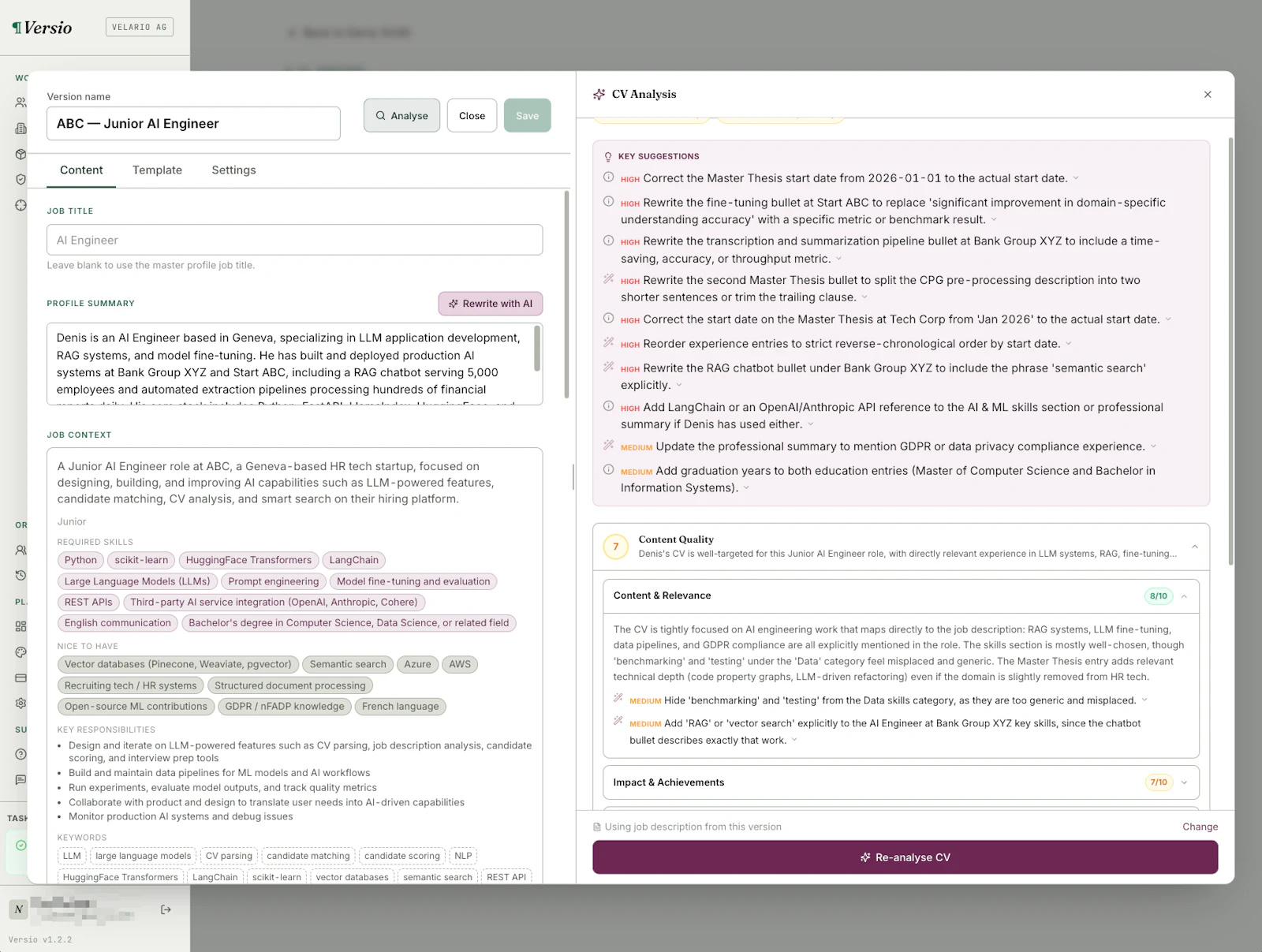 Versio CV App screenshot 5