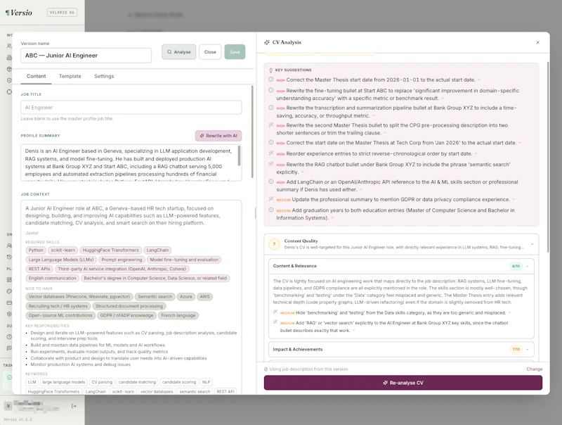 Versio CV App screenshot 5