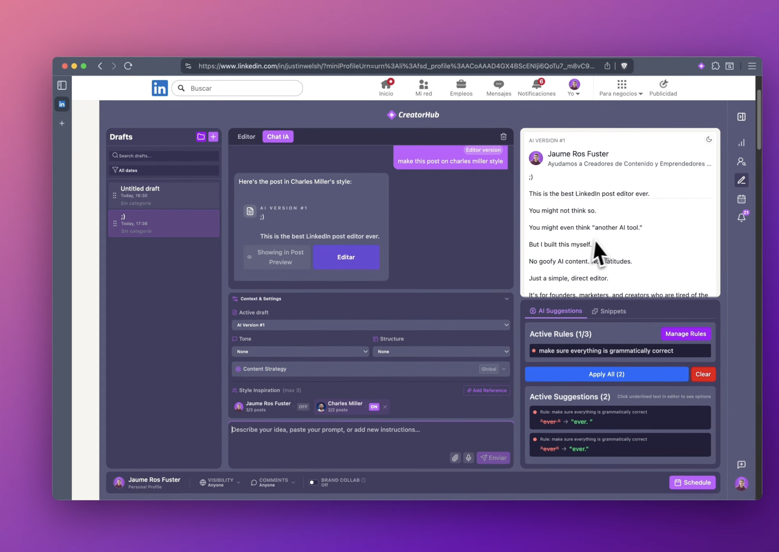 CreatorHub - Screenshot 3 showing product features and functionality