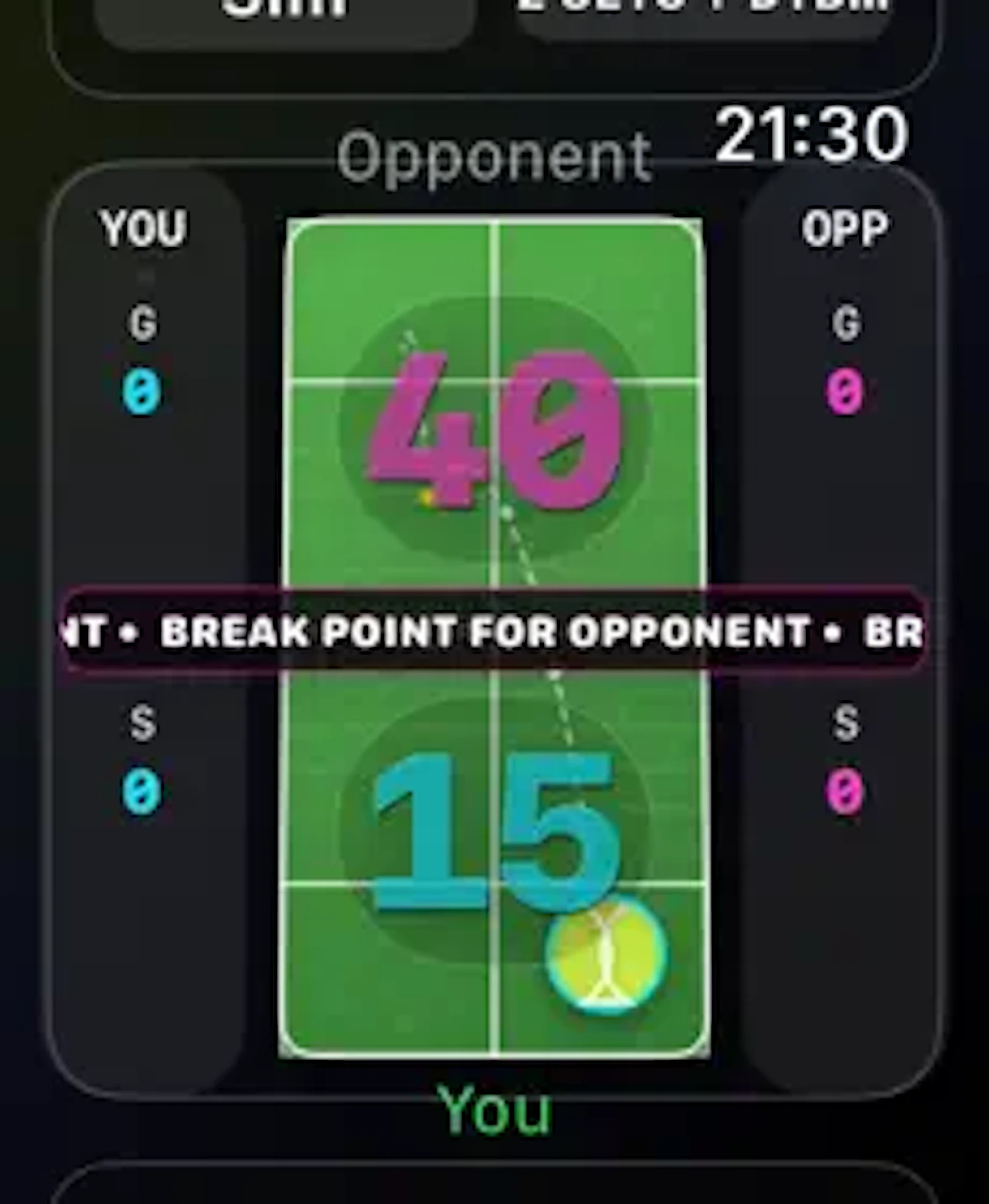 Racquet Score Tracker Apple Watch screenshot 1