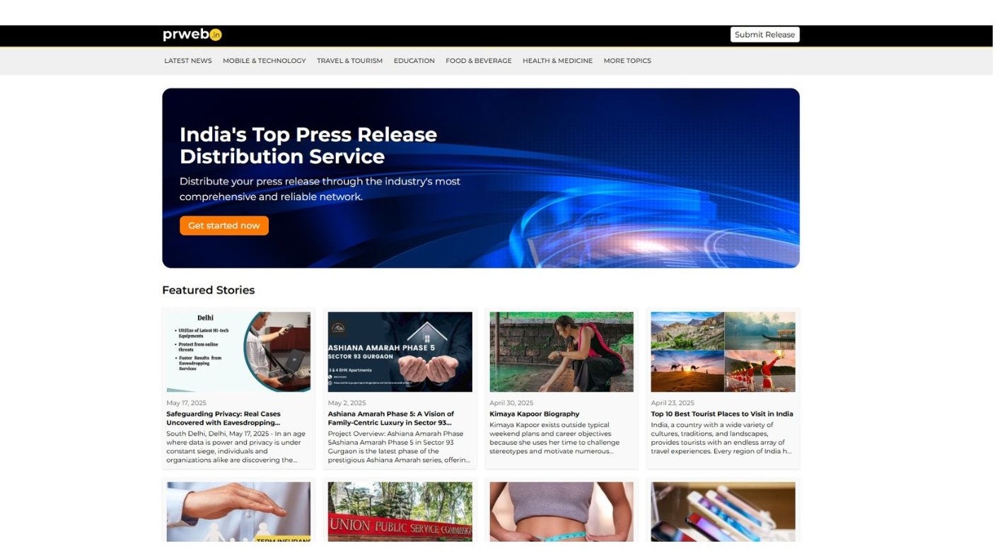 PRWeb.in screenshot 1