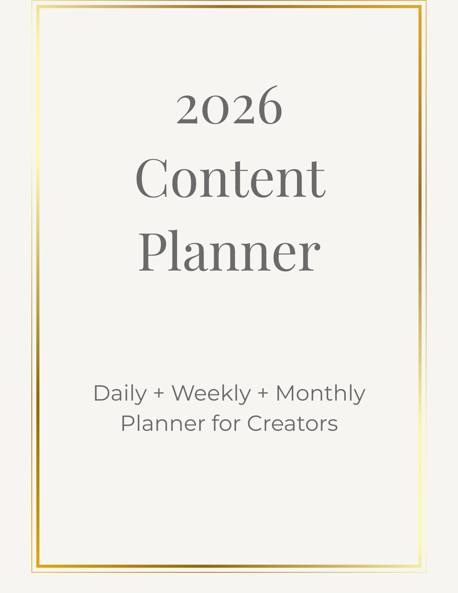 2026 Content Planner for Creators