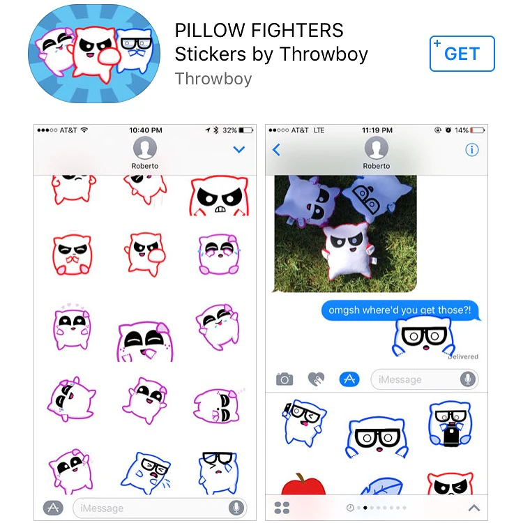 Pillow Fighters stickers