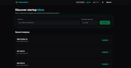 ProblemRadar β Find Startup Ideas gallery image