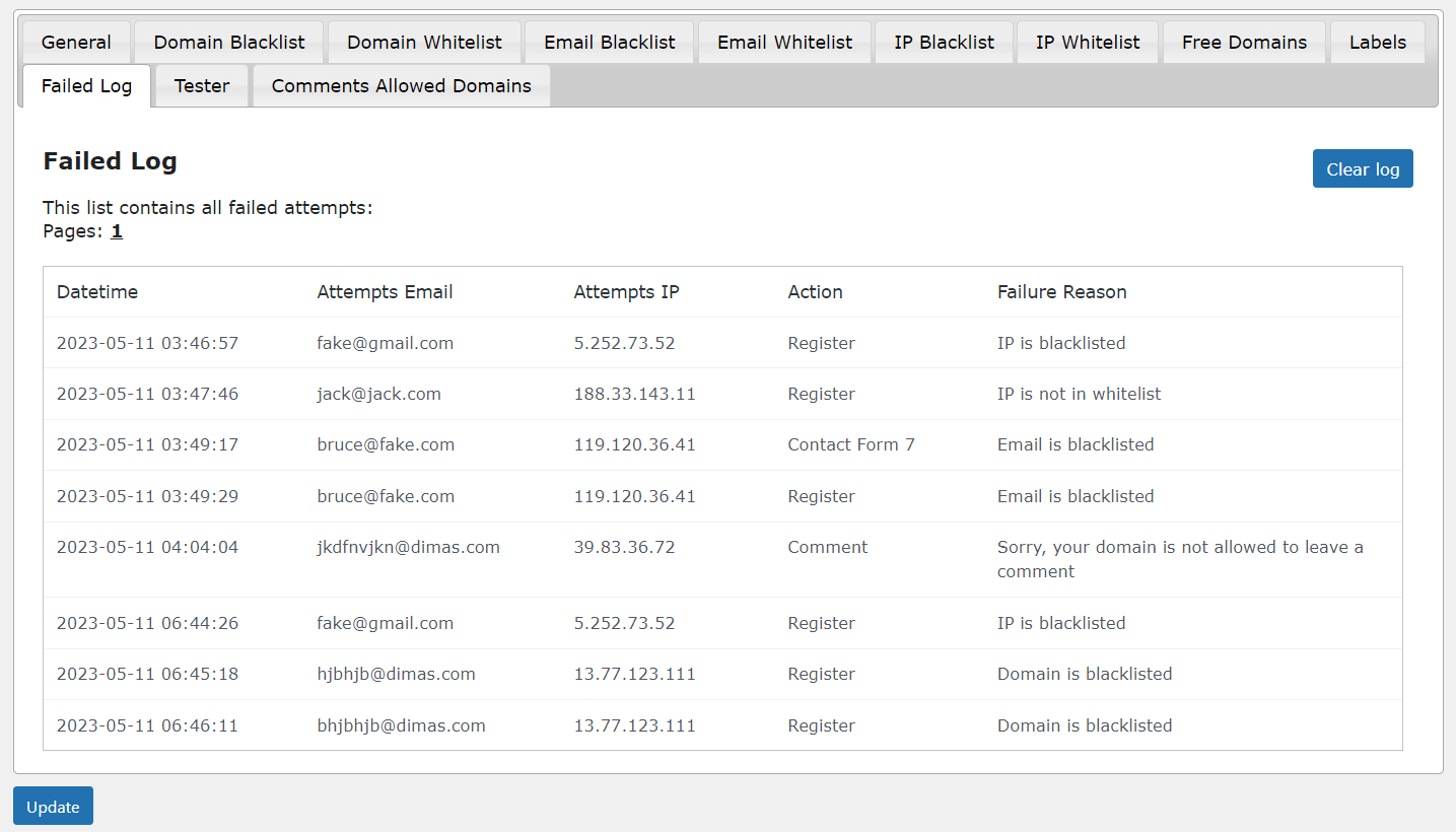 Plugin Blacklist Pendaftaran E -mel WP media 3