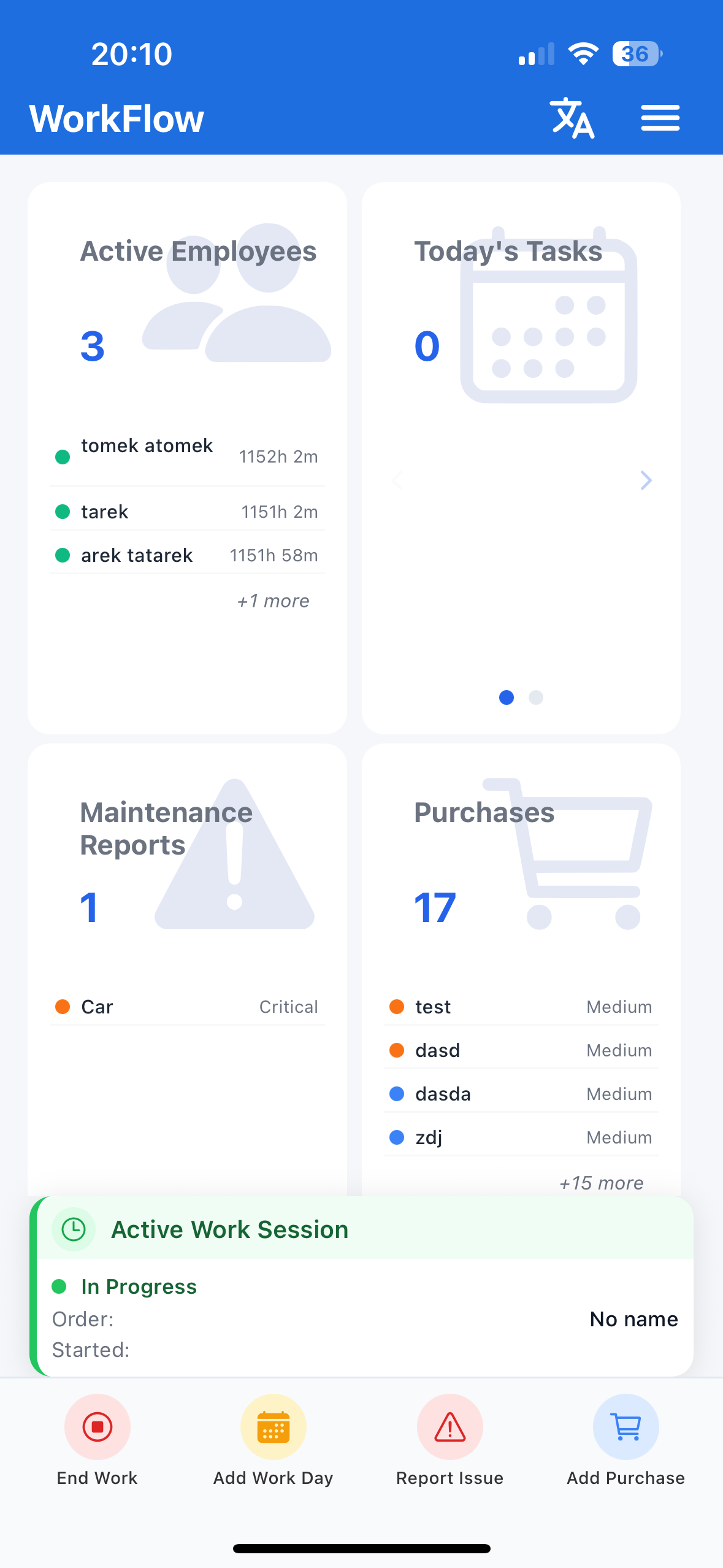 WorkFlow - Working Hours - Screenshot 2 preview