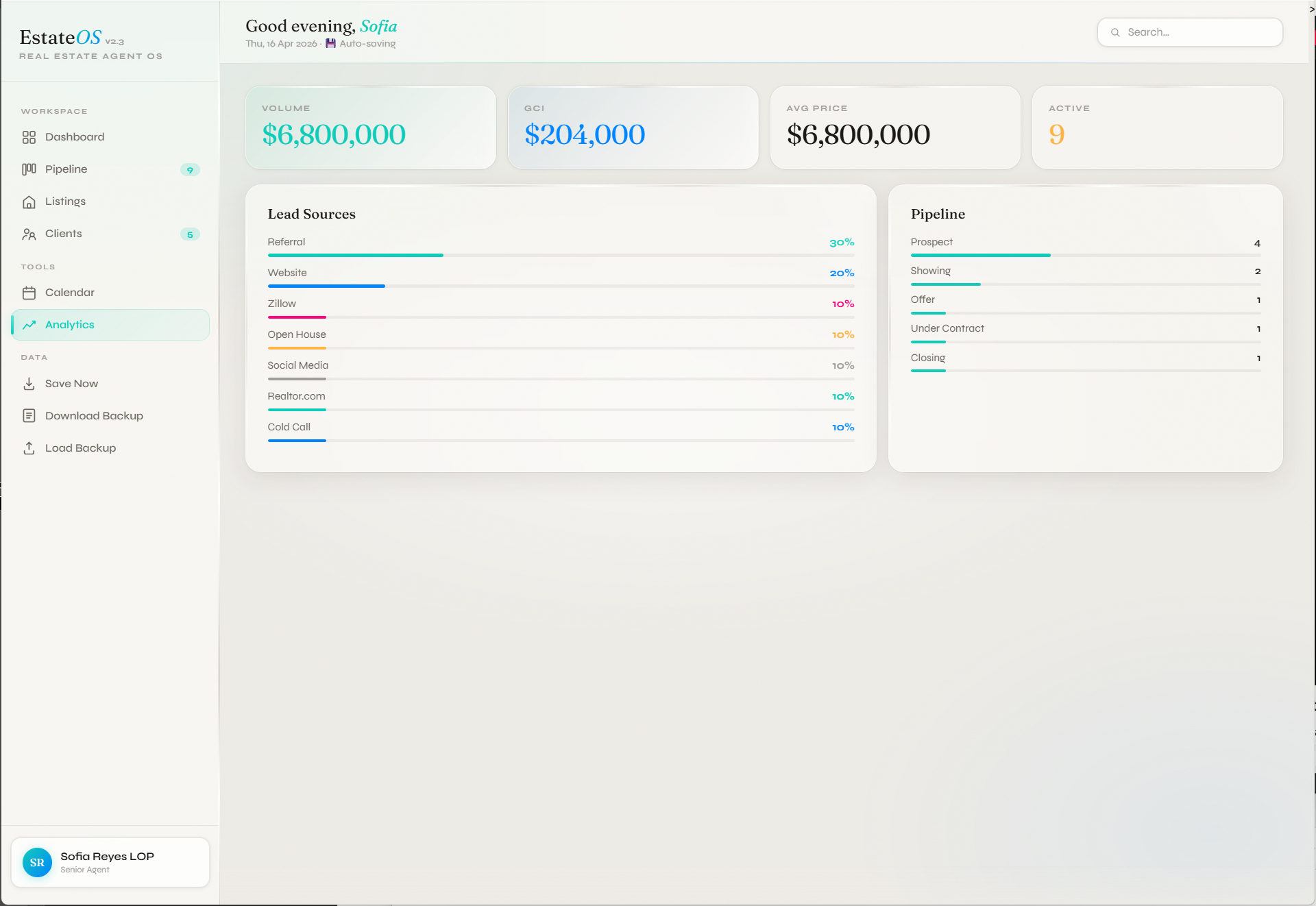 EstateOS - Real Estate Agent Dashboard gallery image