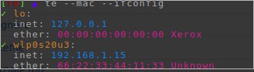 Te - Display network information in colors from the terminal media 1