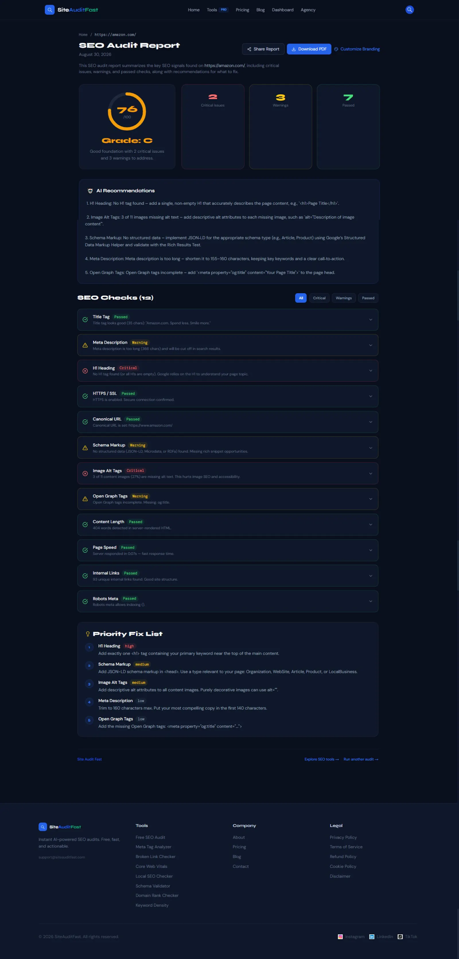 SiteAuditFast screenshot 2