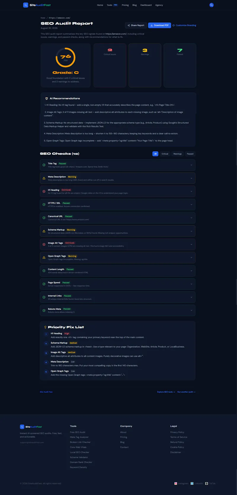 SiteAuditFast screenshot 2