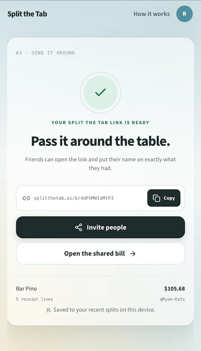Split the Tab screenshot 1