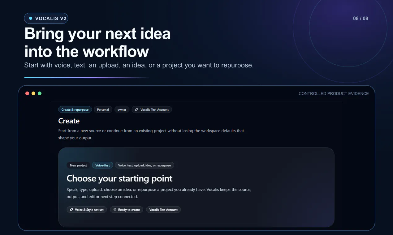 Vocalis V2: Connected Content Workflow gallery image