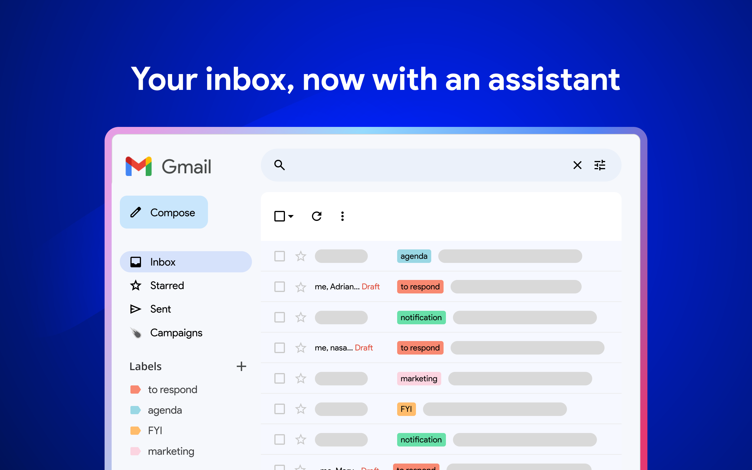 Email Assistant for Gmail - Main product screenshot demonstrating key features and user interface