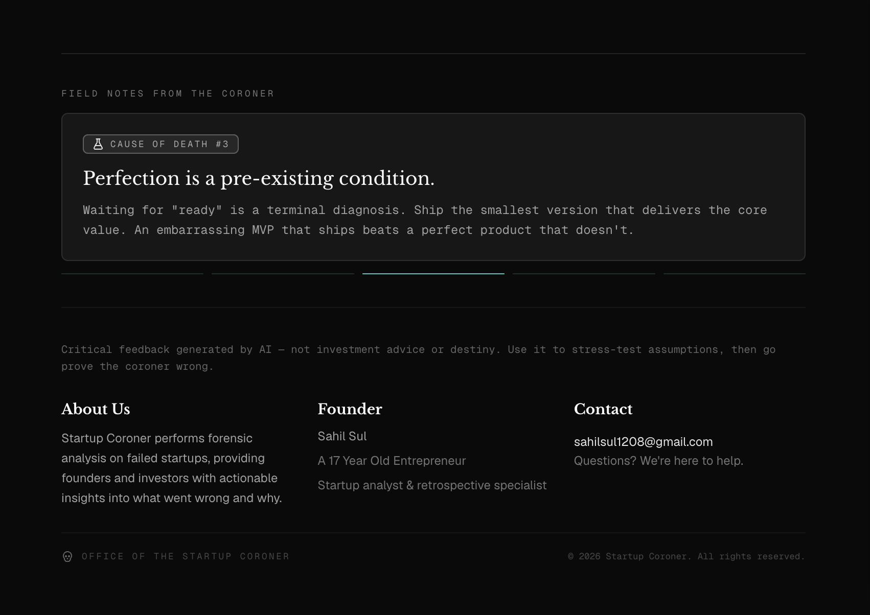 Startup Coroner  gallery image