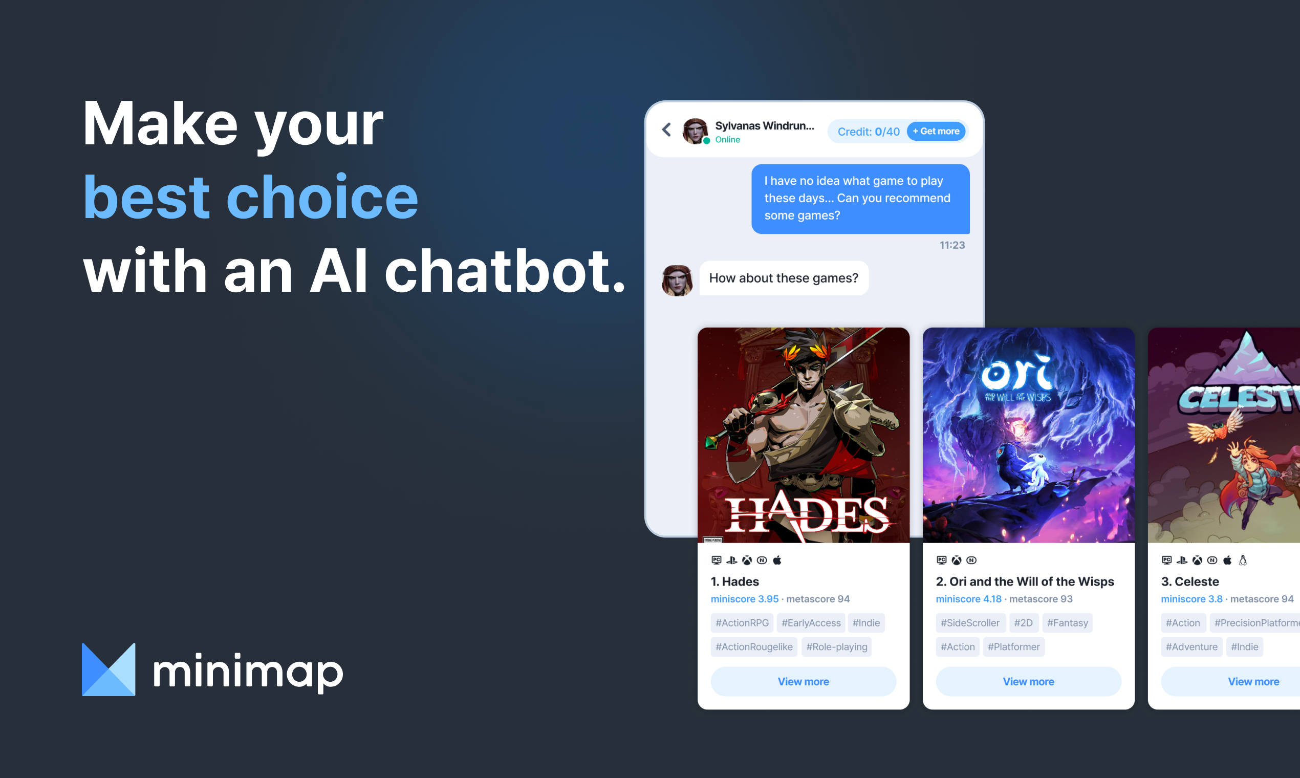 Mídia 2 de Minimap - Recomendação do jogo Chatbot Powered by GPT-3.5