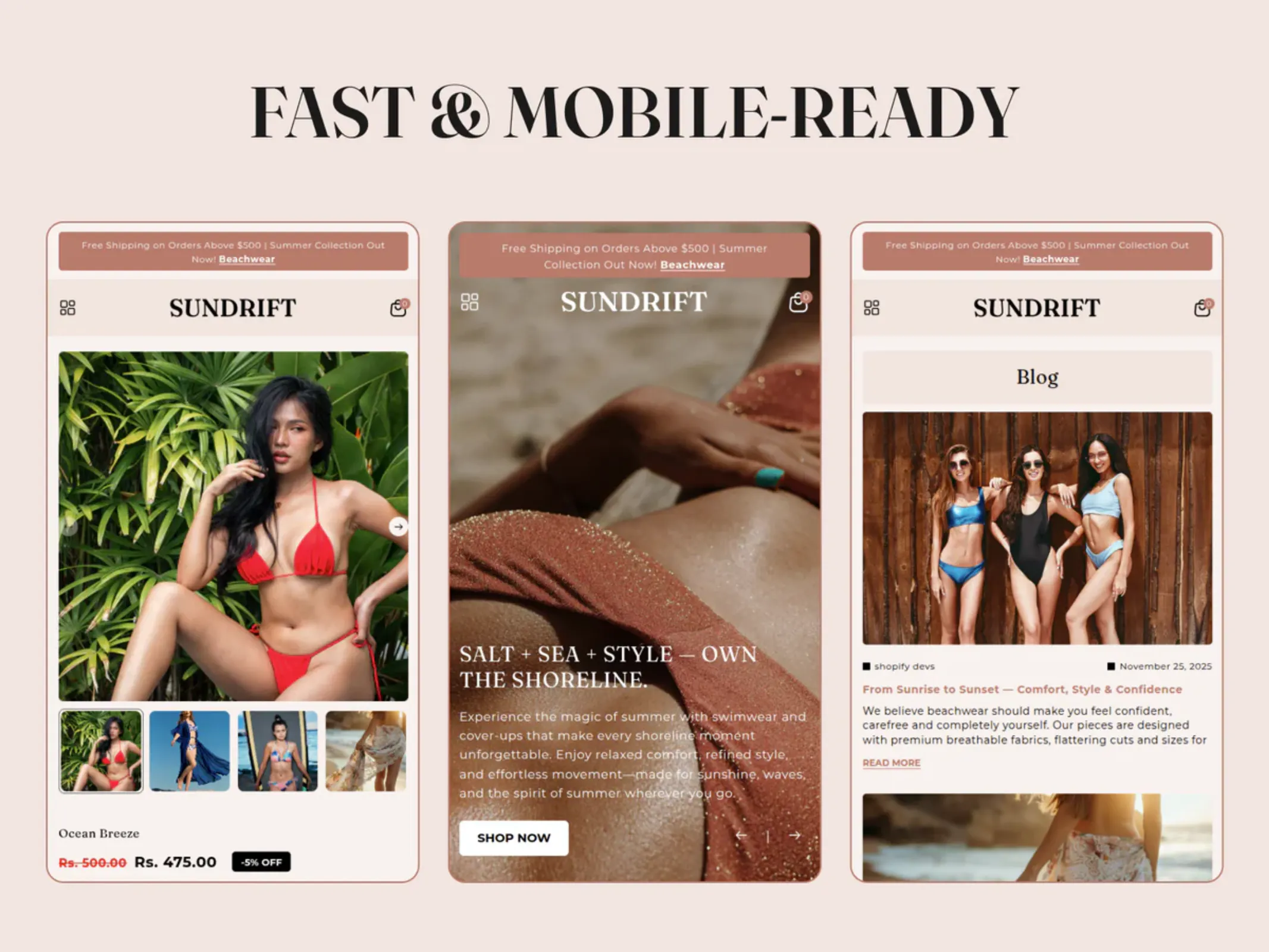 Sundrift Swimwear Shopify Theme gallery image