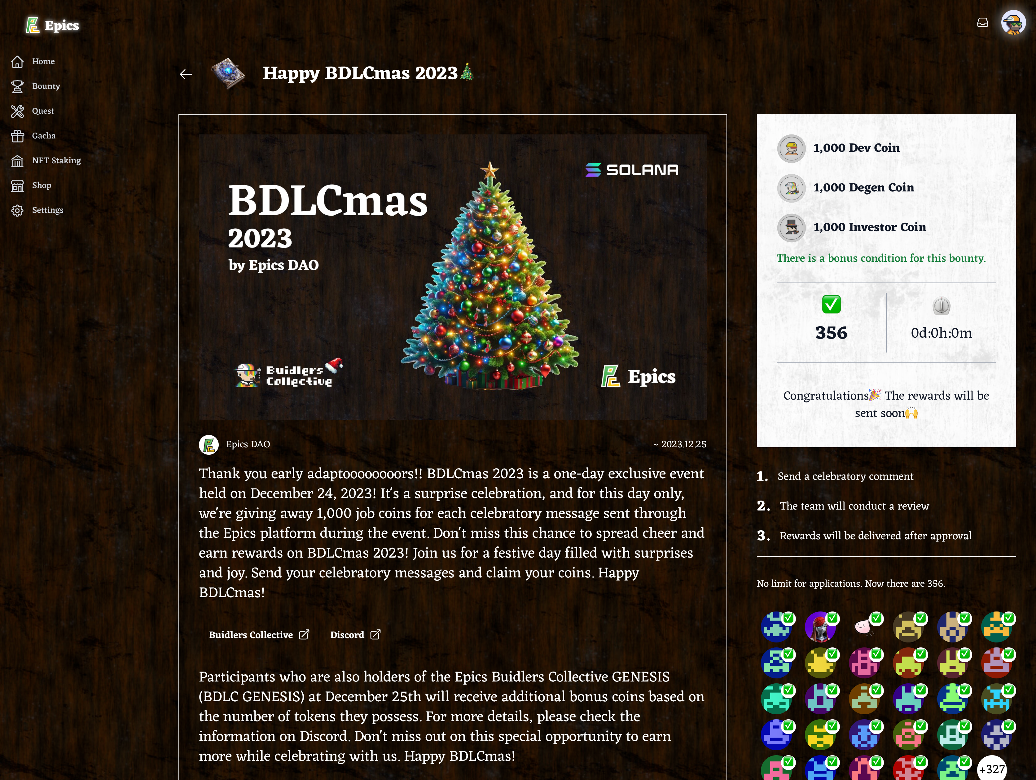 แพลตฟอร์ม EPICS - เกม Web3 blockchain สำหรับการมีส่วนร่วมทางสังคม media 3