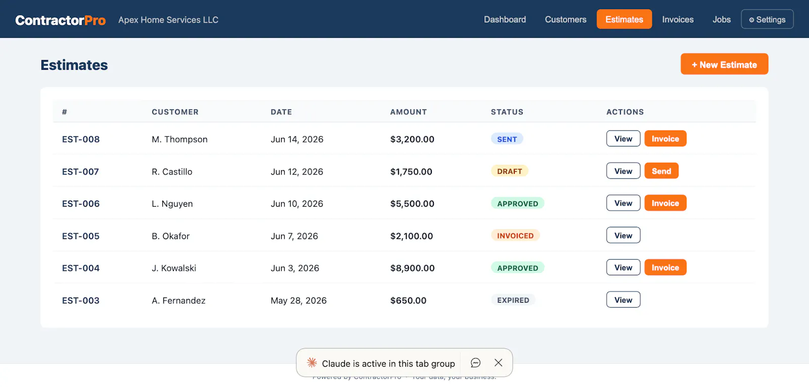 ContractorPro screenshot 1