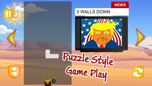 Trump's Great Wall! (Tetris inspired build the wall game for IOS/Android) gallery image