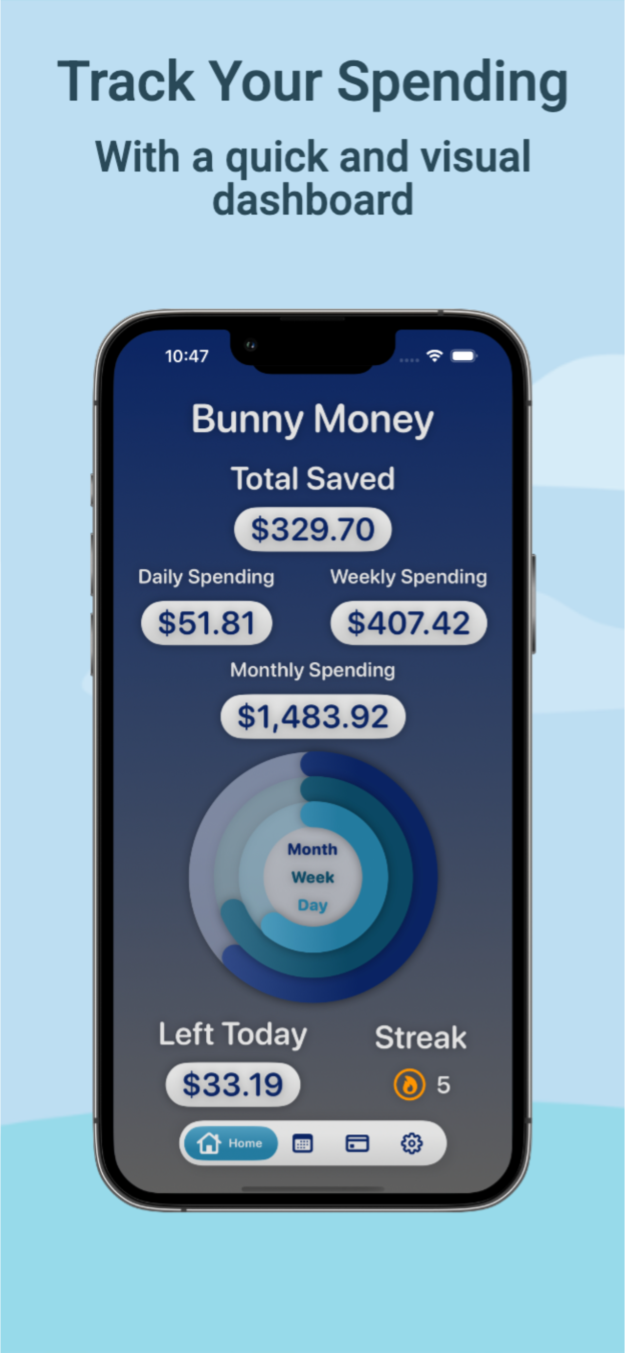 Bunny Money: Spending Tracker - Main product screenshot demonstrating key features and user interface