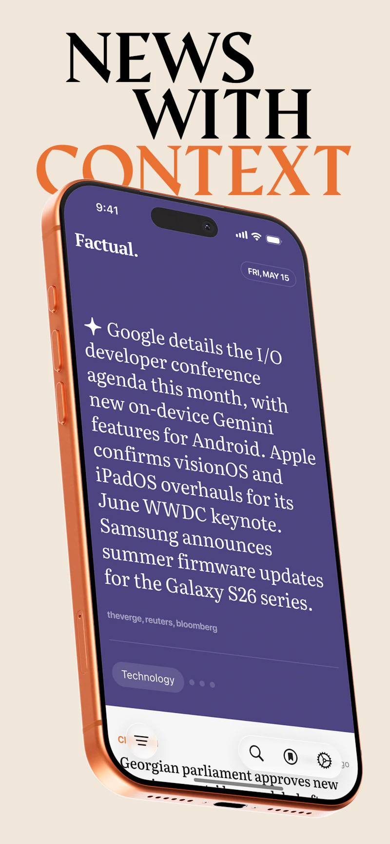 Factual — your personal news app screenshot 1
