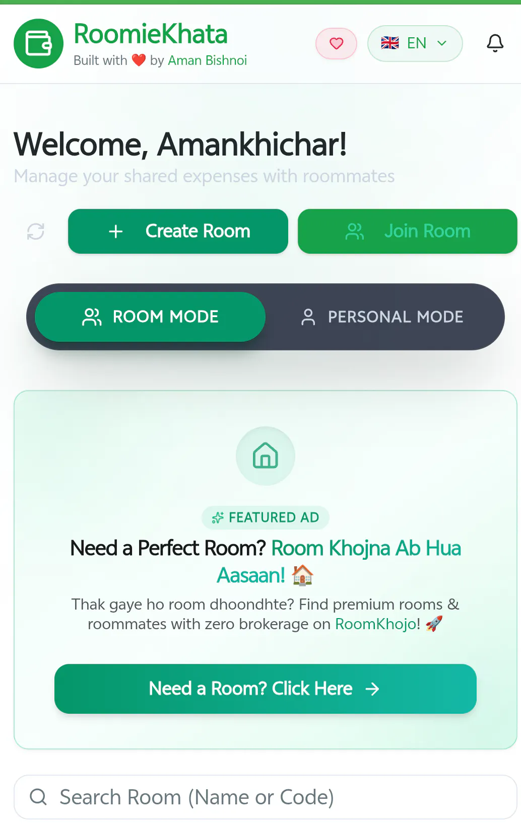 RoomieKhata screenshot
