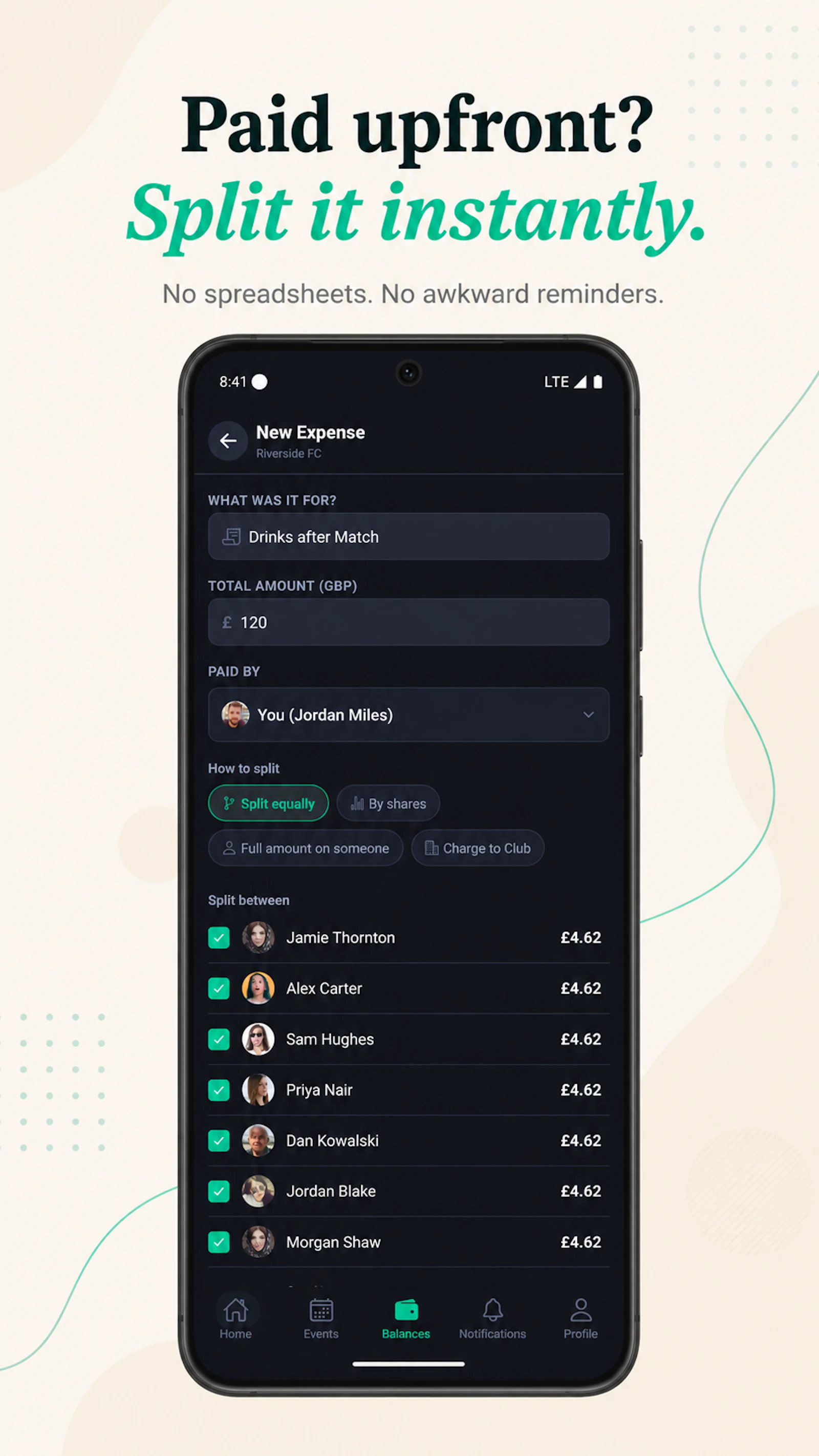 Splitr - Club & Event Expenses screenshot 4