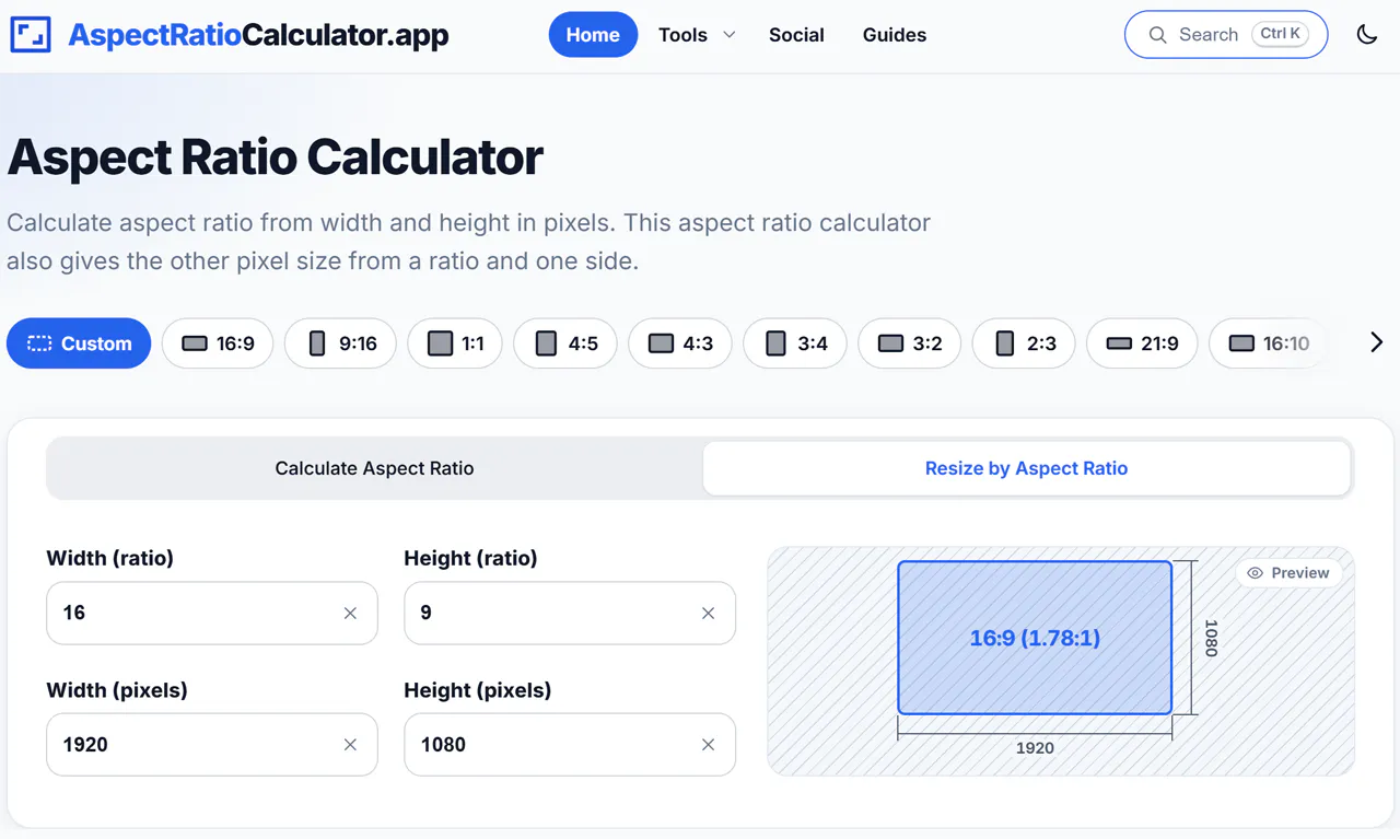 Aspect Ratio Calculator gallery image