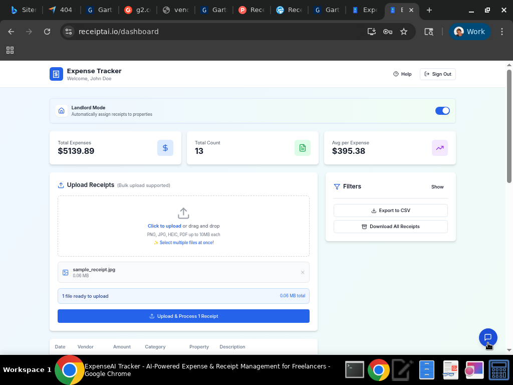 ReceiptAI - Screenshot 3 showing product features and functionality