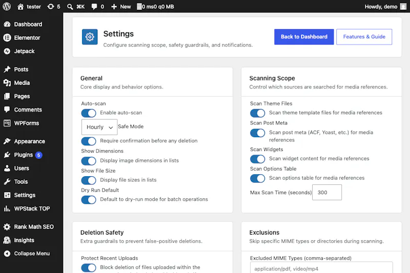 Mediachecker - Wordpress Plugin screenshot 2