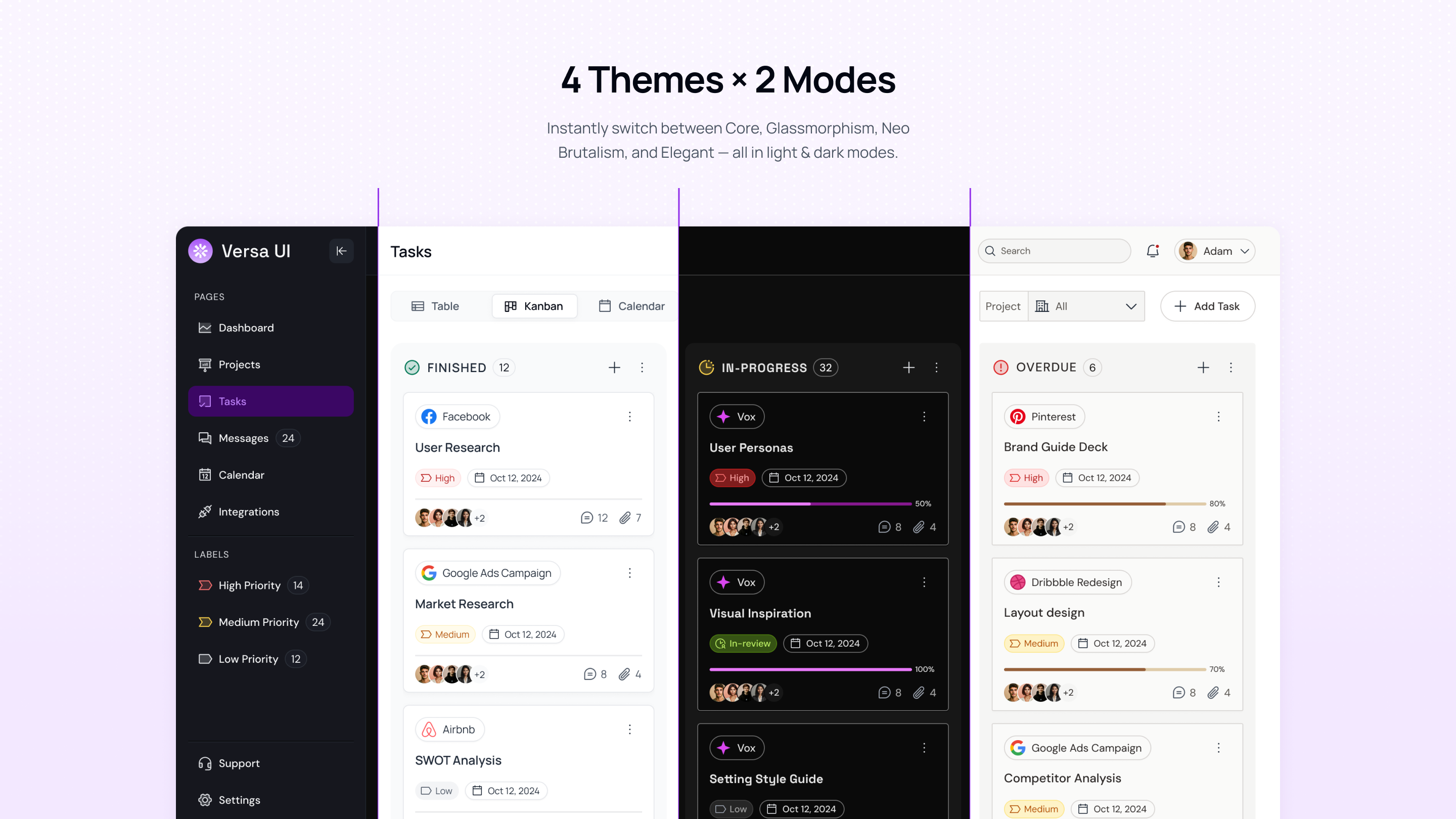 Mídia 4 de VERSA UI - Sistema de design de figma - Sistema de design de vários tempos versátil para interfaces modernas