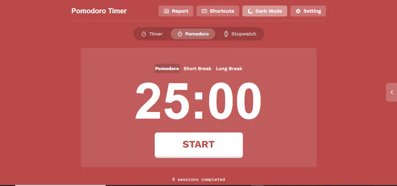 Pomodoro Timer Online screenshot 1