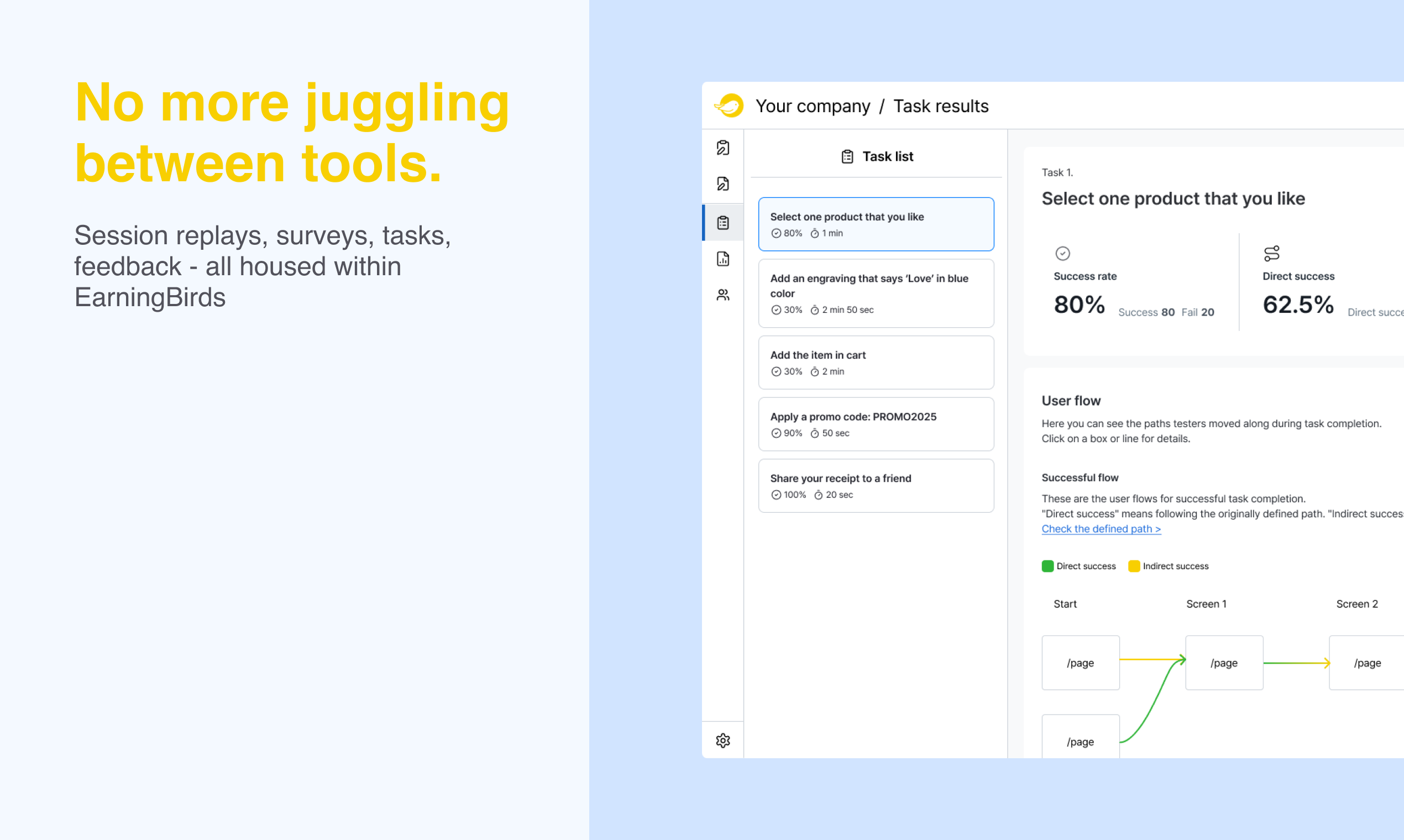 EarningBirds - Screenshot 3 showing product features and functionality