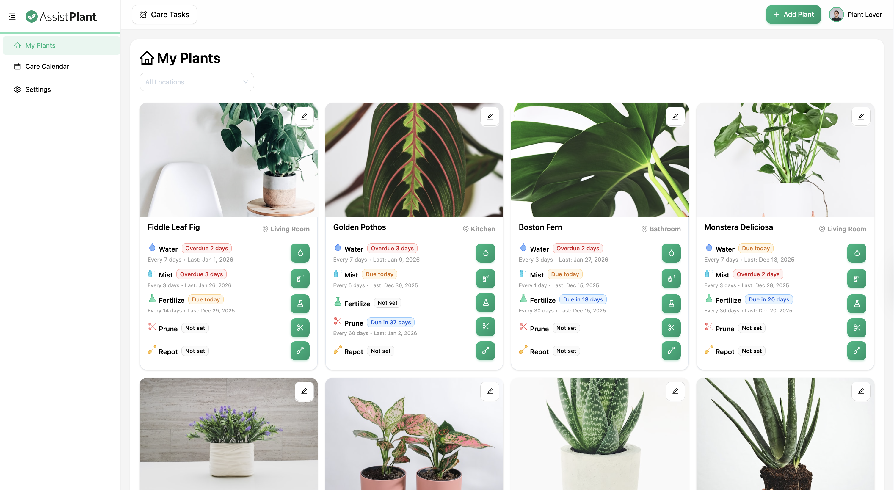 AssistPlant - Screenshot 2 showing product features and functionality