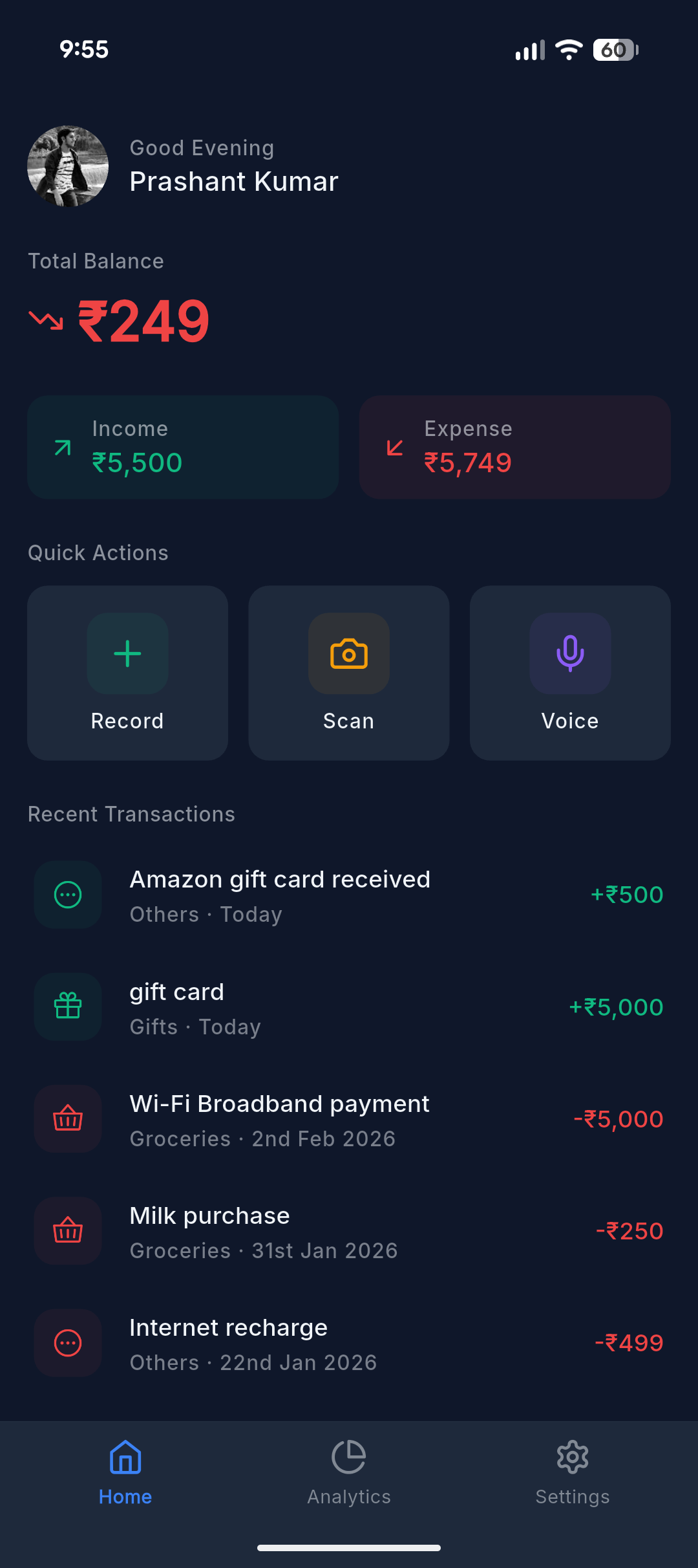 MoneyMinder | AI Expense Tracker gallery image