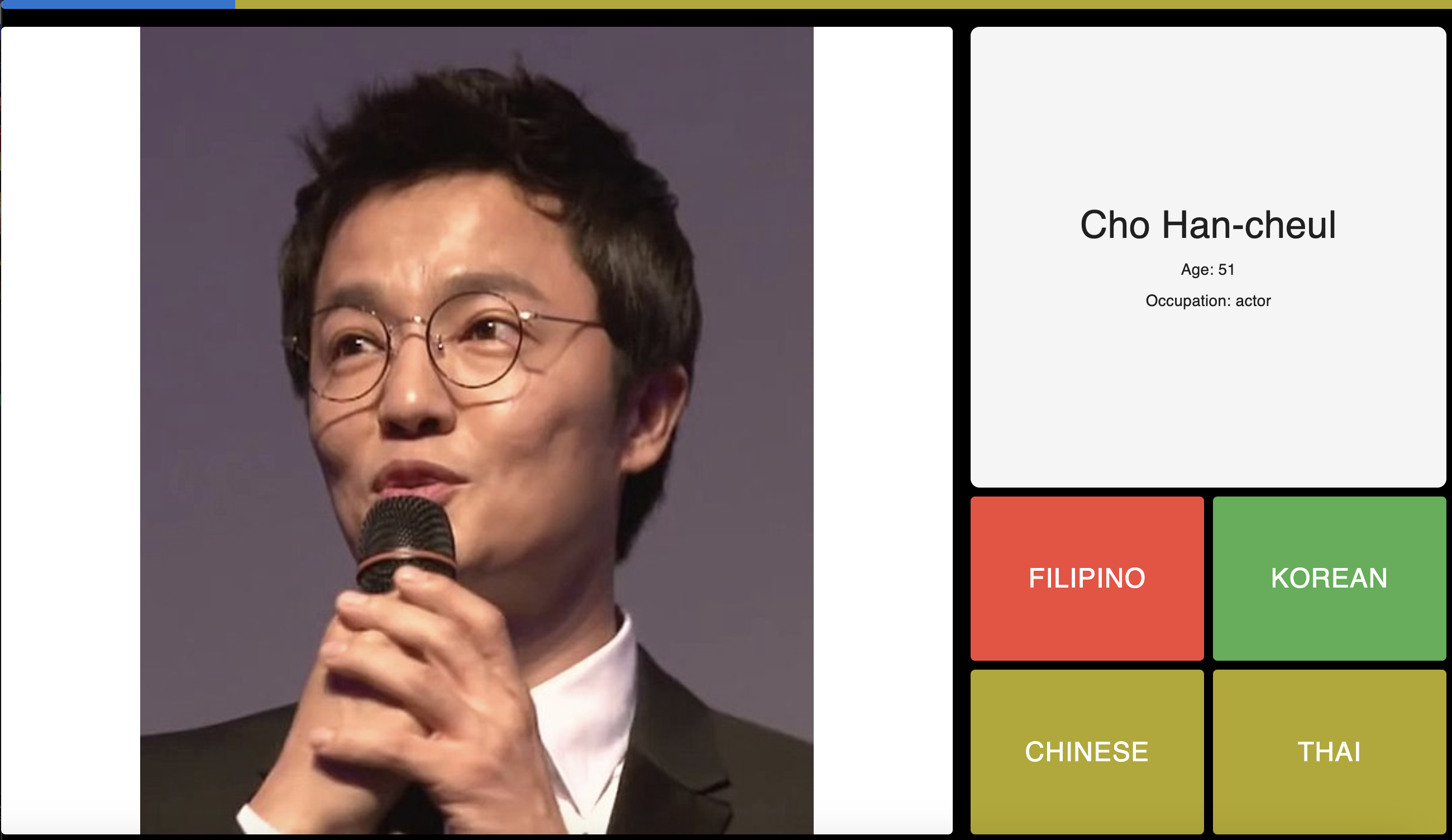 Guess the Asian Ethnicity Web Quiz - Dynamic quiz with over 26000 asians for repetitive fun. media 1