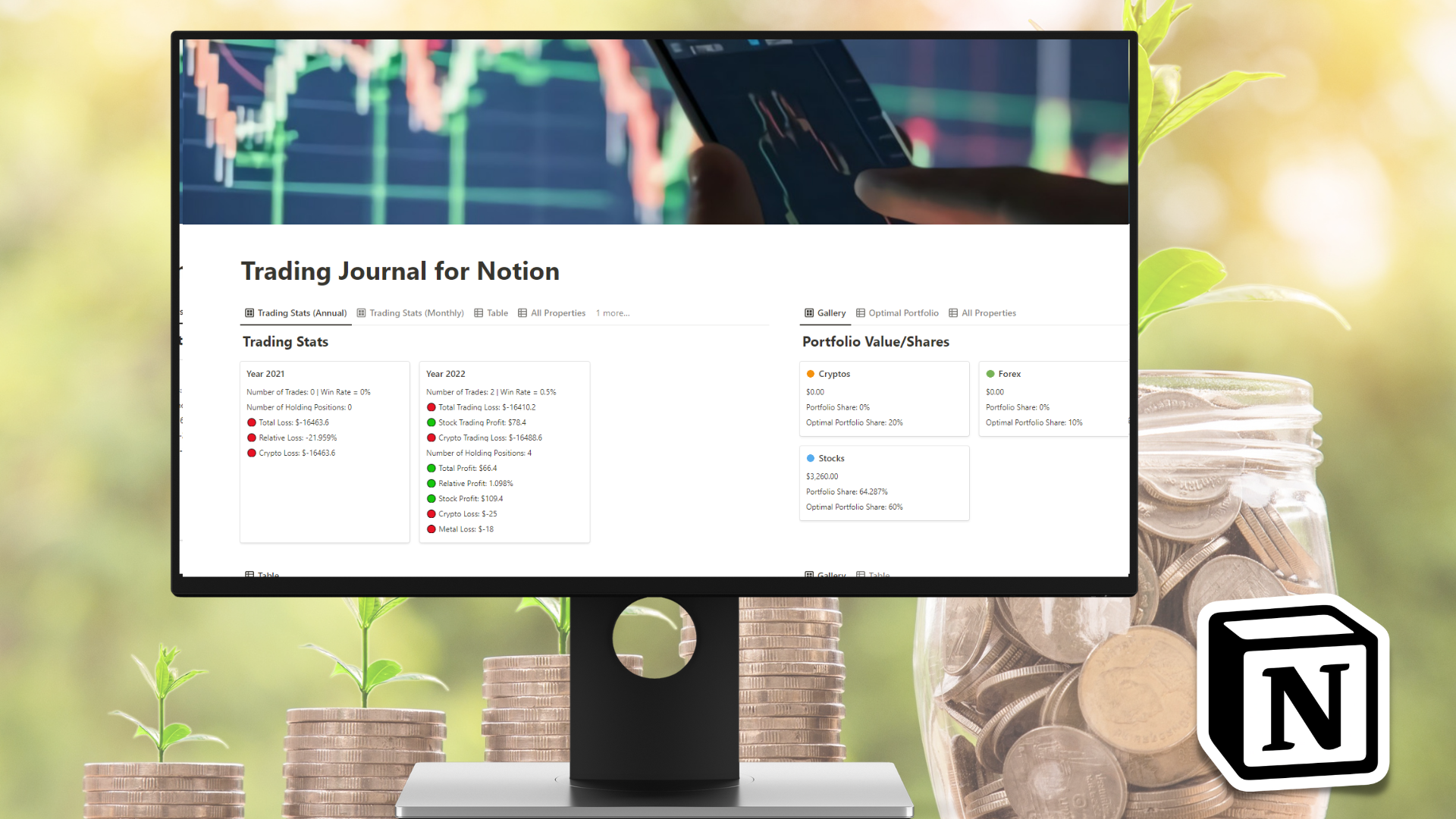 Finance Compass - Notion Trading Journal