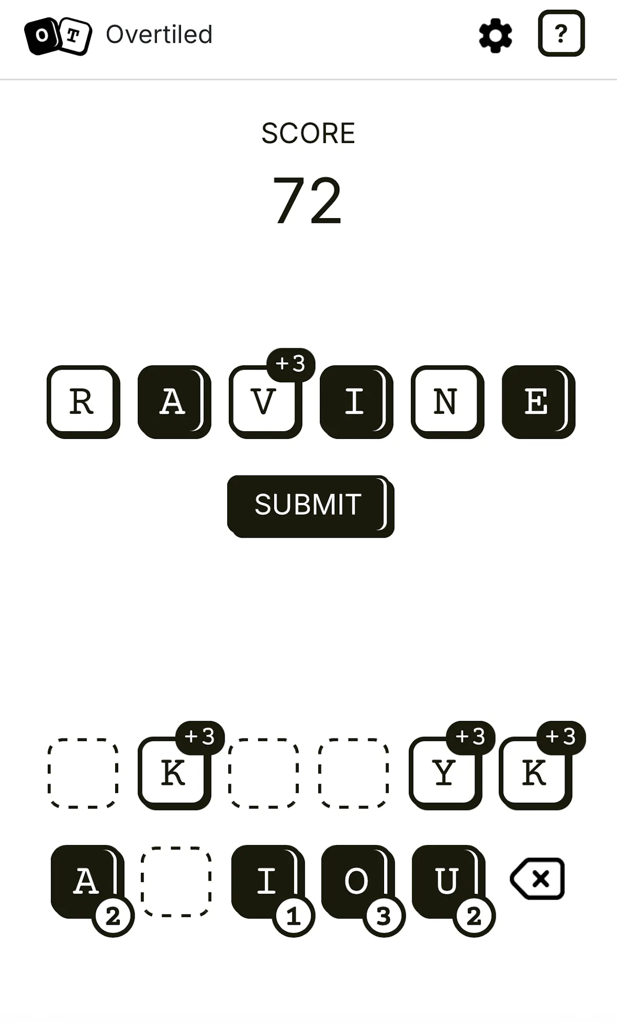 Overtiled—Minimalist Word Game