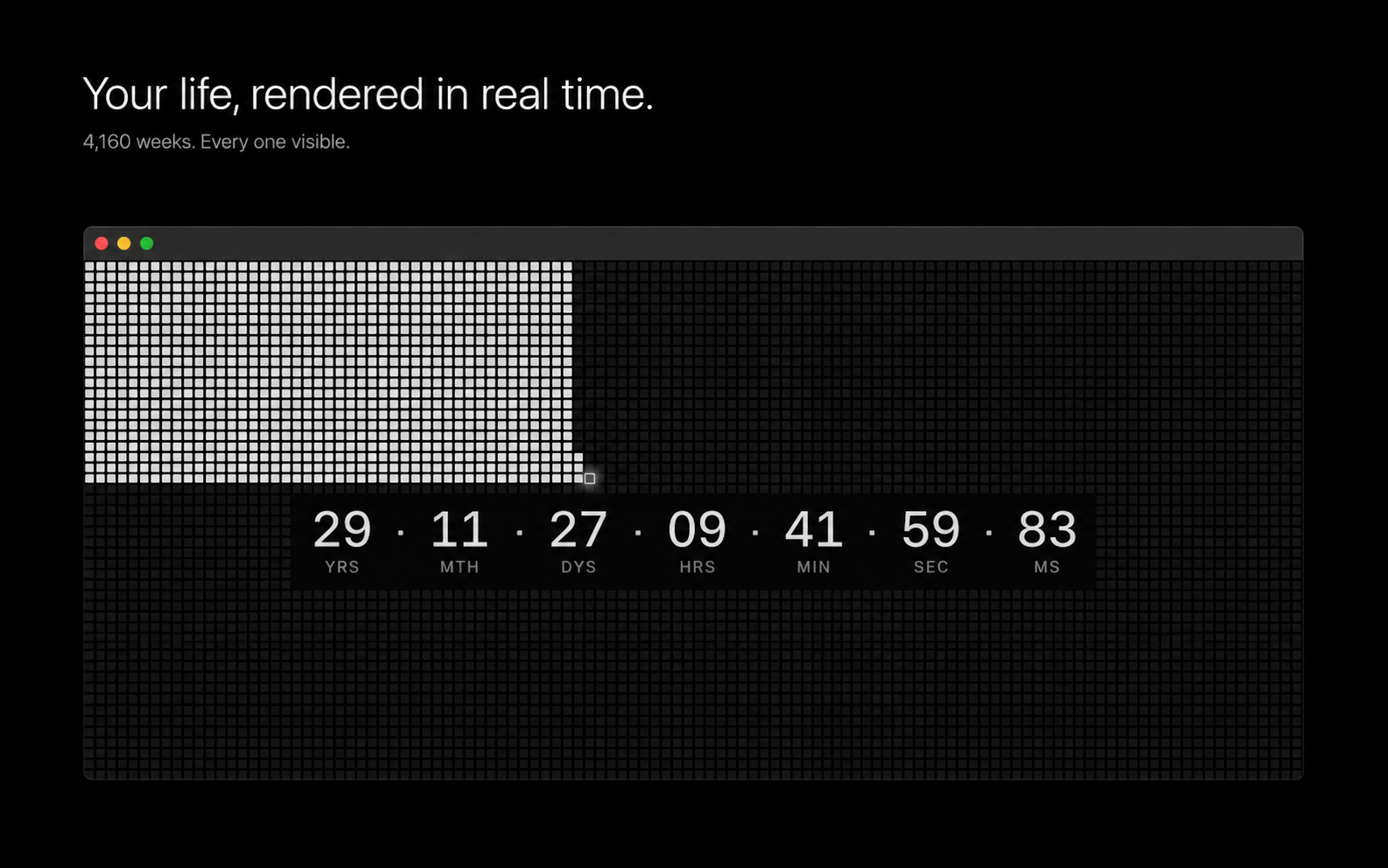 Aevum — Your life, Rendered in real time gallery image