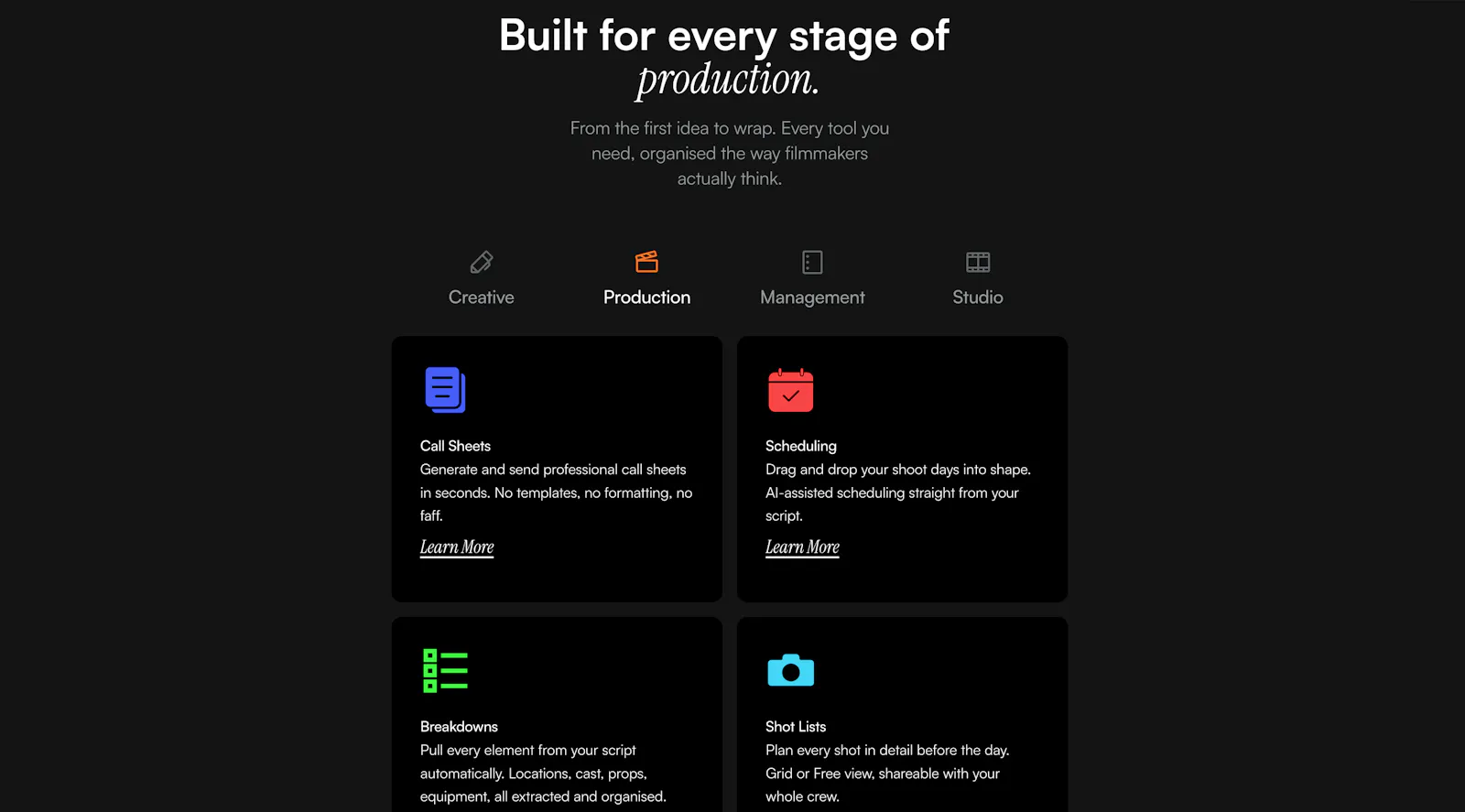 Shotly - Pre-Production Software screenshot 6