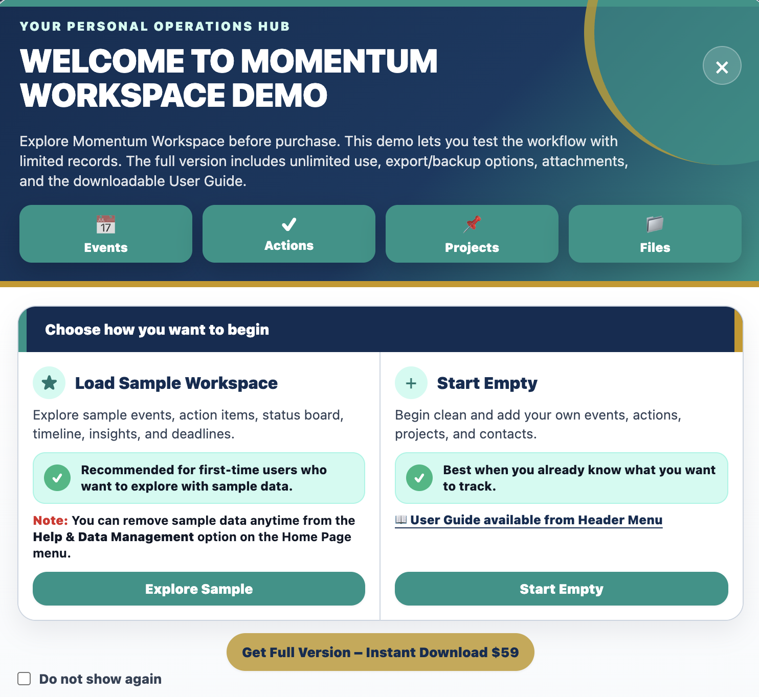 Momentum Workspace Demo gallery image