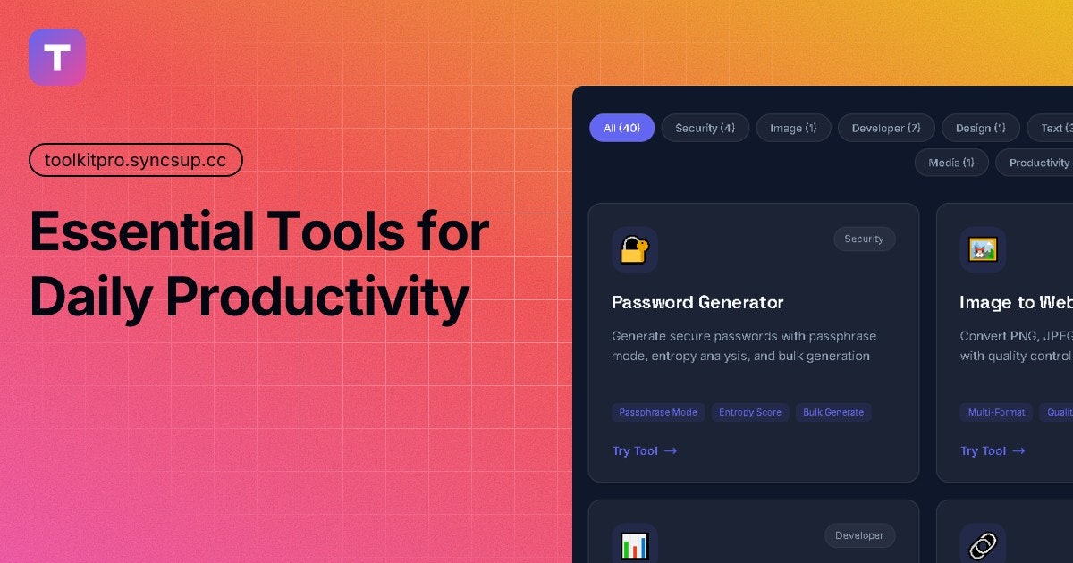 ToolKit Pro - Main product screenshot demonstrating key features and user interface